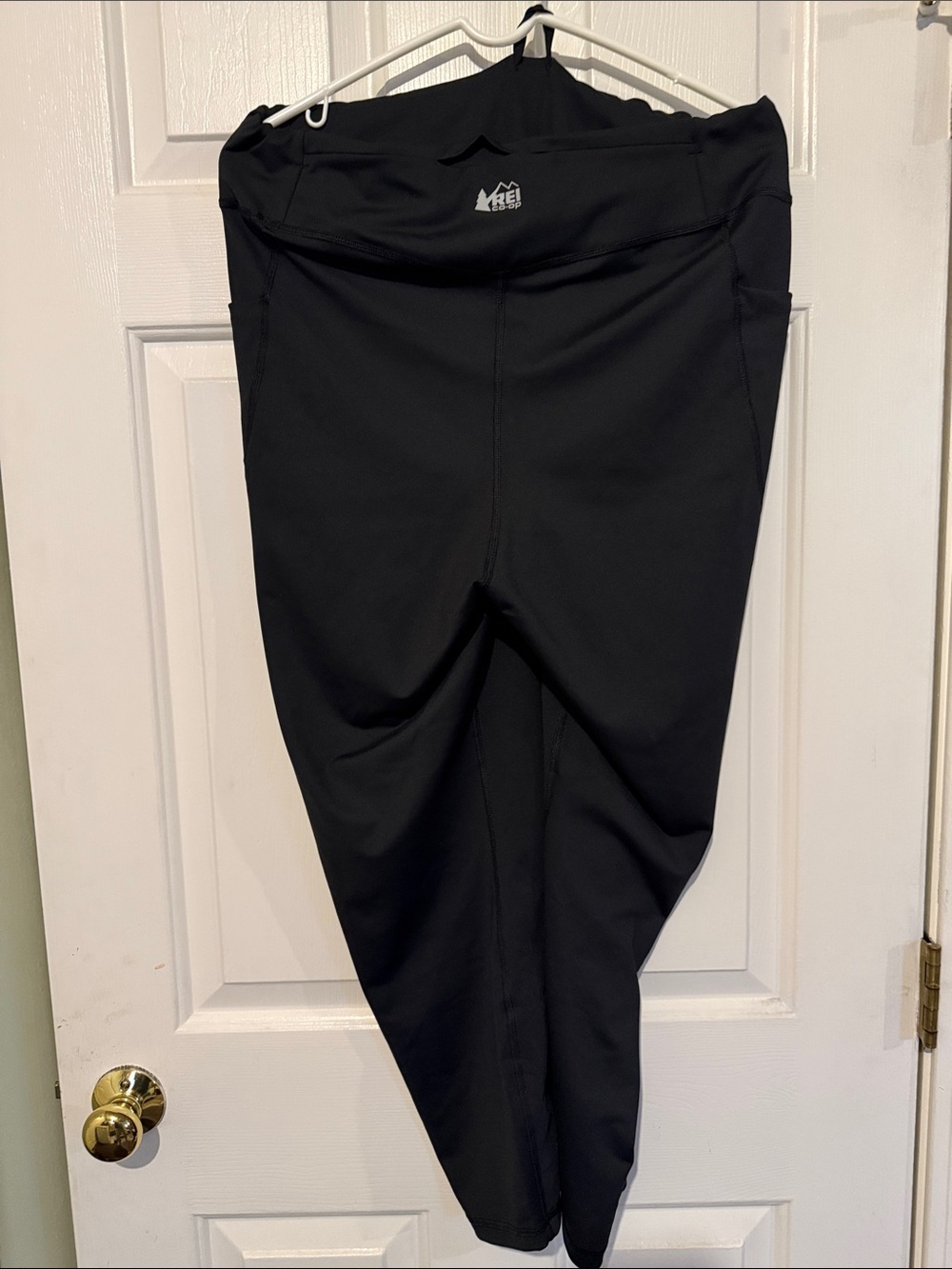 REI Black Performance Leggings with Logo Waistband